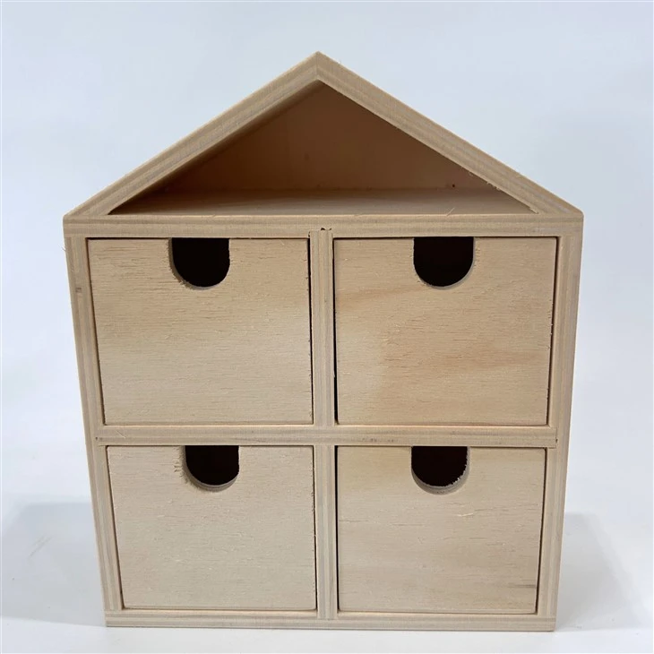 houten huis - gevormde vier - ladekast