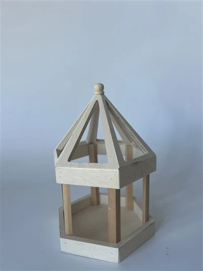 Zeshoek houten vogelhuis