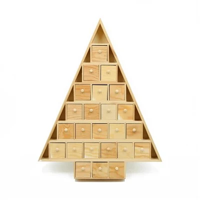 Onvoltooide adventskalender met 24 lades