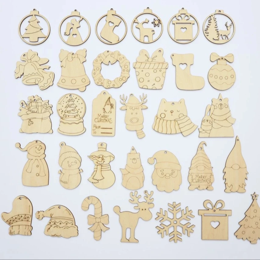 Houten kerstboomdecor
