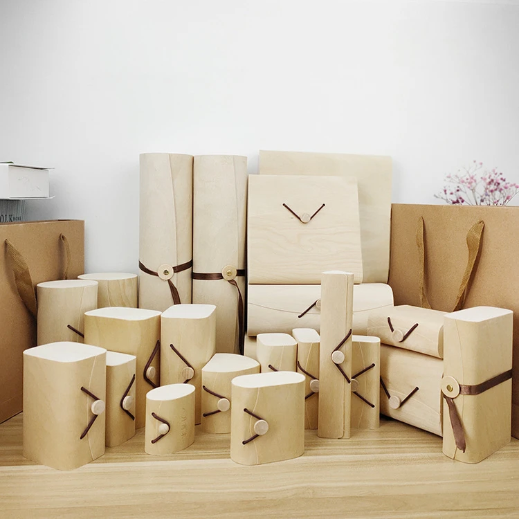 Houten/houten berken zachte doos voor glazen/thee/cadeau opslag/verpakking