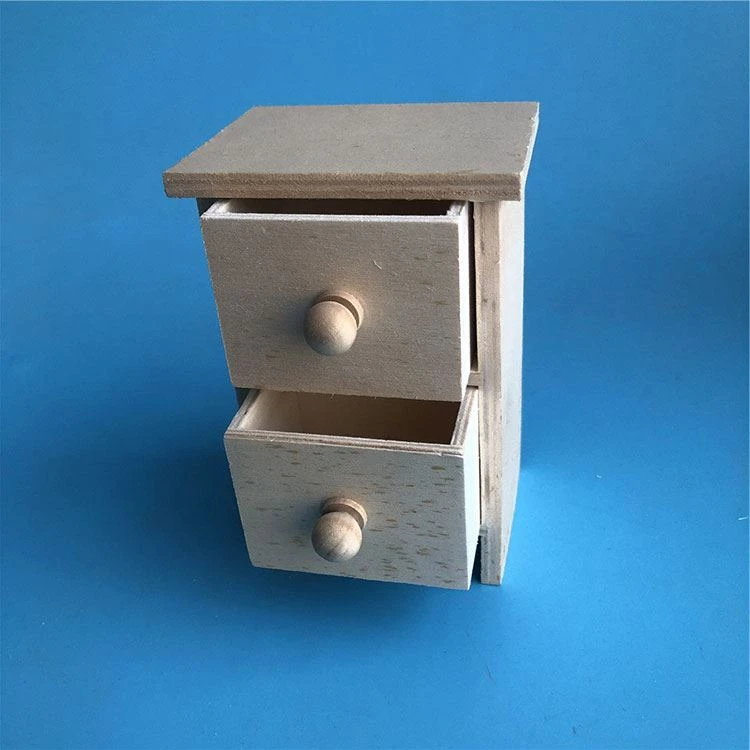 Mini Houten kastje met 2 lades