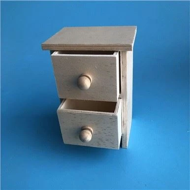 Mini Houten kastje met 2 lades